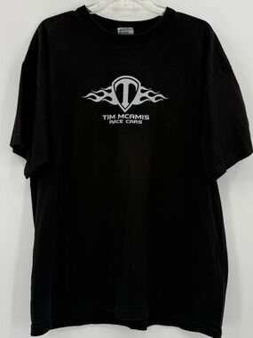 * Vintage Tim McAmis Race Cars T-Shirt 2XL Black Bayside USA Made Drag Racing
